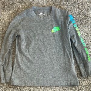 Nike Gray Long Sleeve Shirt with Neon Accents